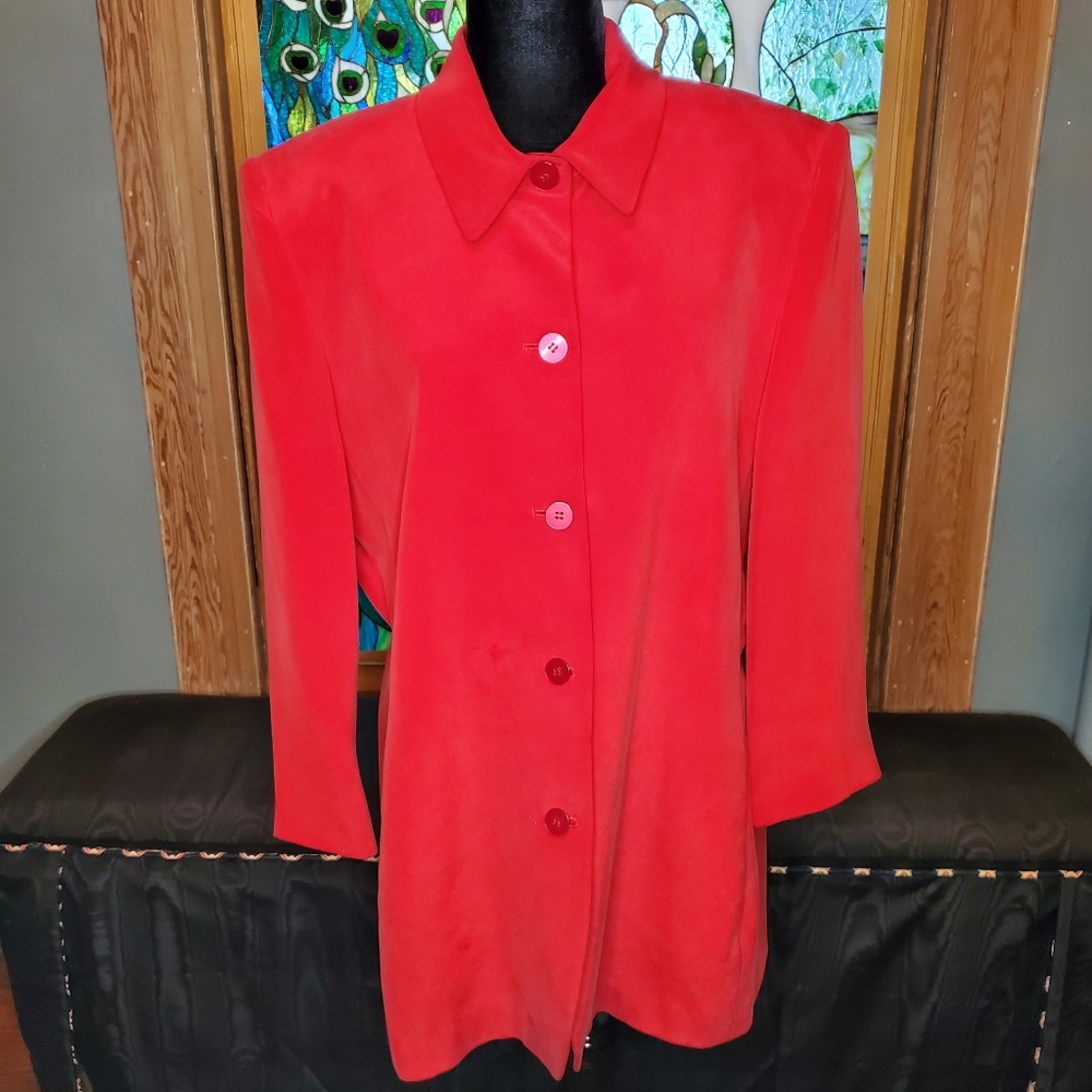 Vintage Silk Chaus Red Blazer